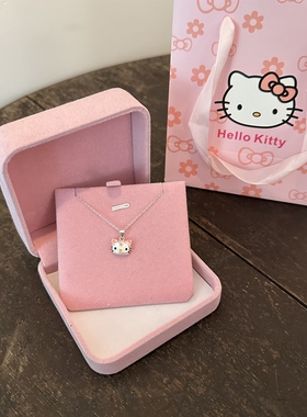 生日礼物HelloKitty纯银项链手链女小众轻奢锁骨链送女友闺蜜礼物