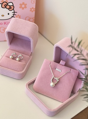 纯银盒子链女珍珠KT吊坠项链女