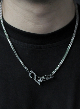 钛钢双头S扣头龙骨链时尚小众拼接颈链锁骨链百搭