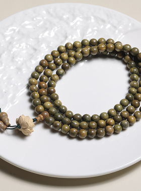 莲云款DIY绿檀木手链念珠厂家批发0.8*108颗男女款式装饰首饰文玩