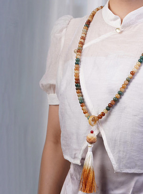 渐变莲款DIY多宝菩提苹果珠手链装饰厂家规格8×10男女式装饰念珠