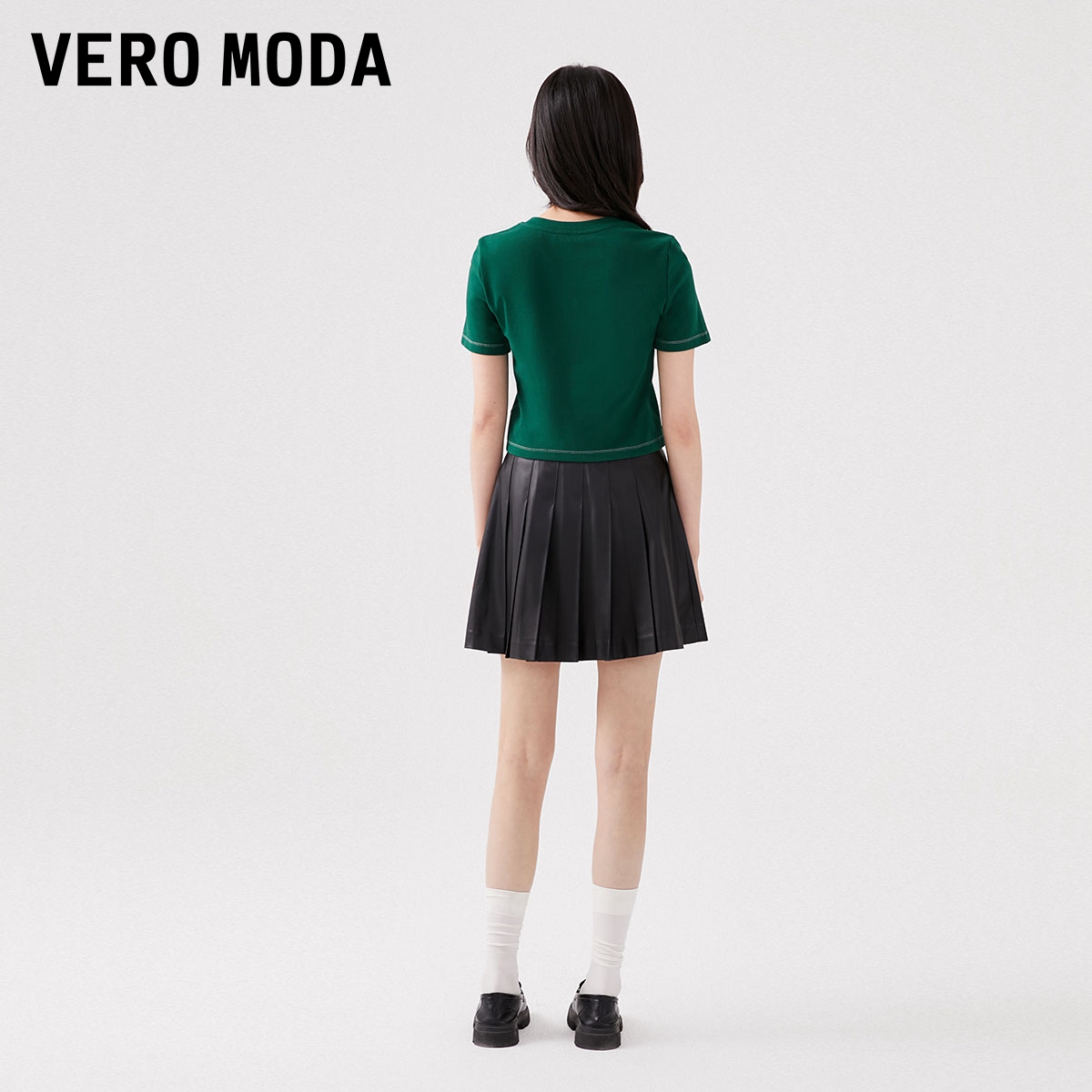 【精梳棉】Vero ModaT恤夏季新款甜酷辣妹短袖美式打底上衣女▲ - 图1