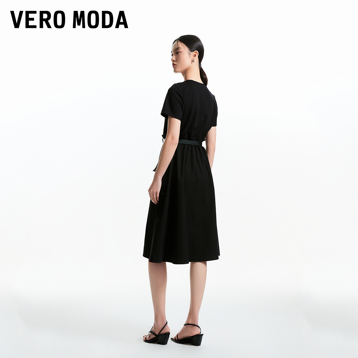 Vero Moda连衣裙2024春夏新款街头运动风拼接字母印花大口袋