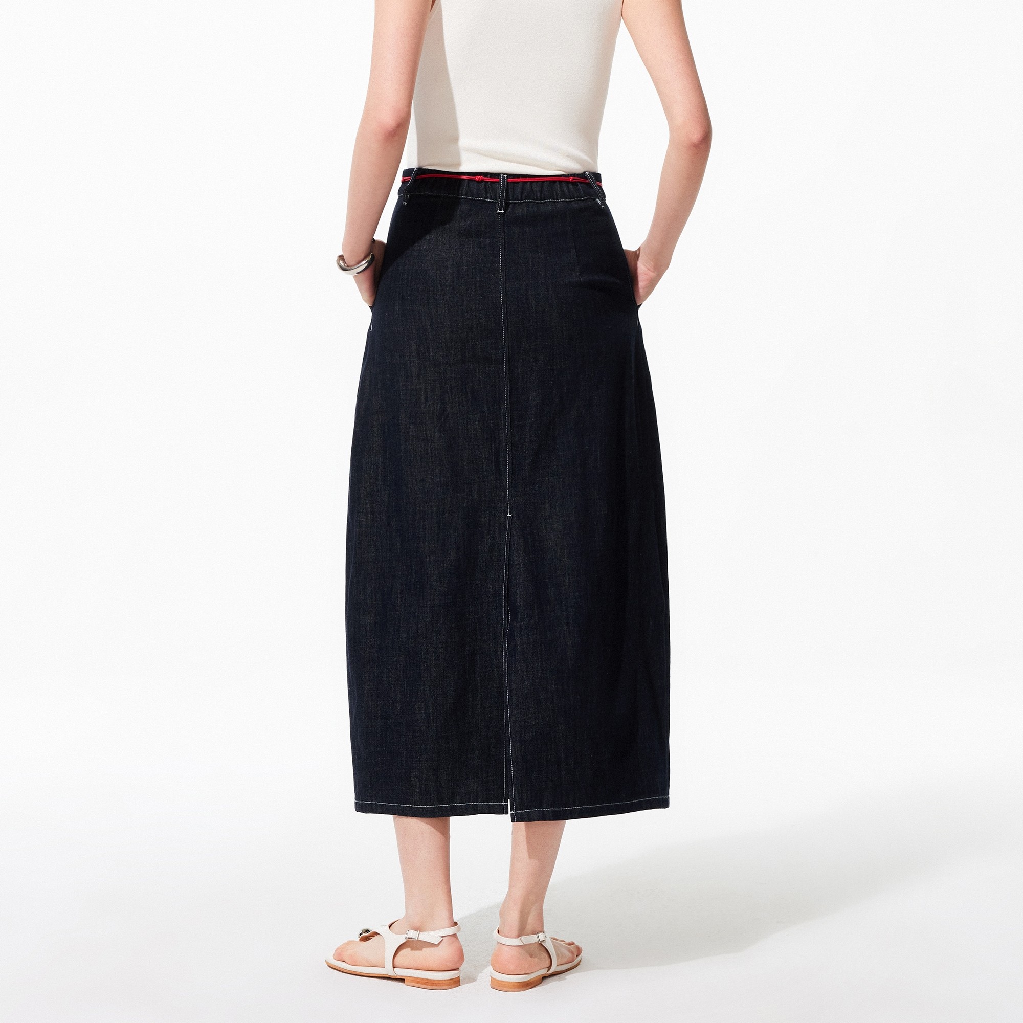 Vero Moda半身裙女2026春季新款纯棉红色腰绳明线牛仔裙326137011,淘宝优惠券,粉丝福利购,淘宝优惠卷