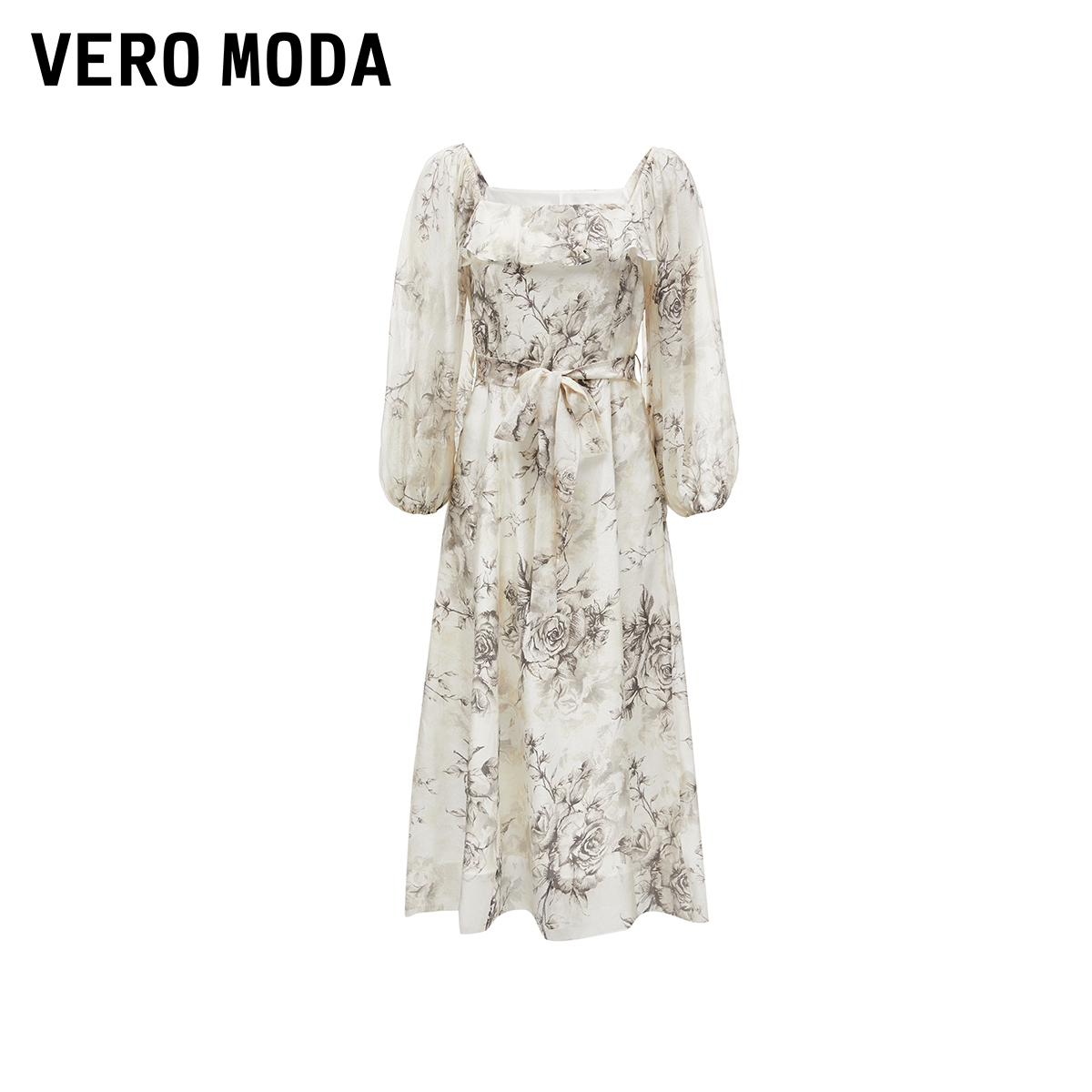 Vero Moda【魔法裙】连衣裙2024春夏新款收腰藏肉优雅约会长裙-图3