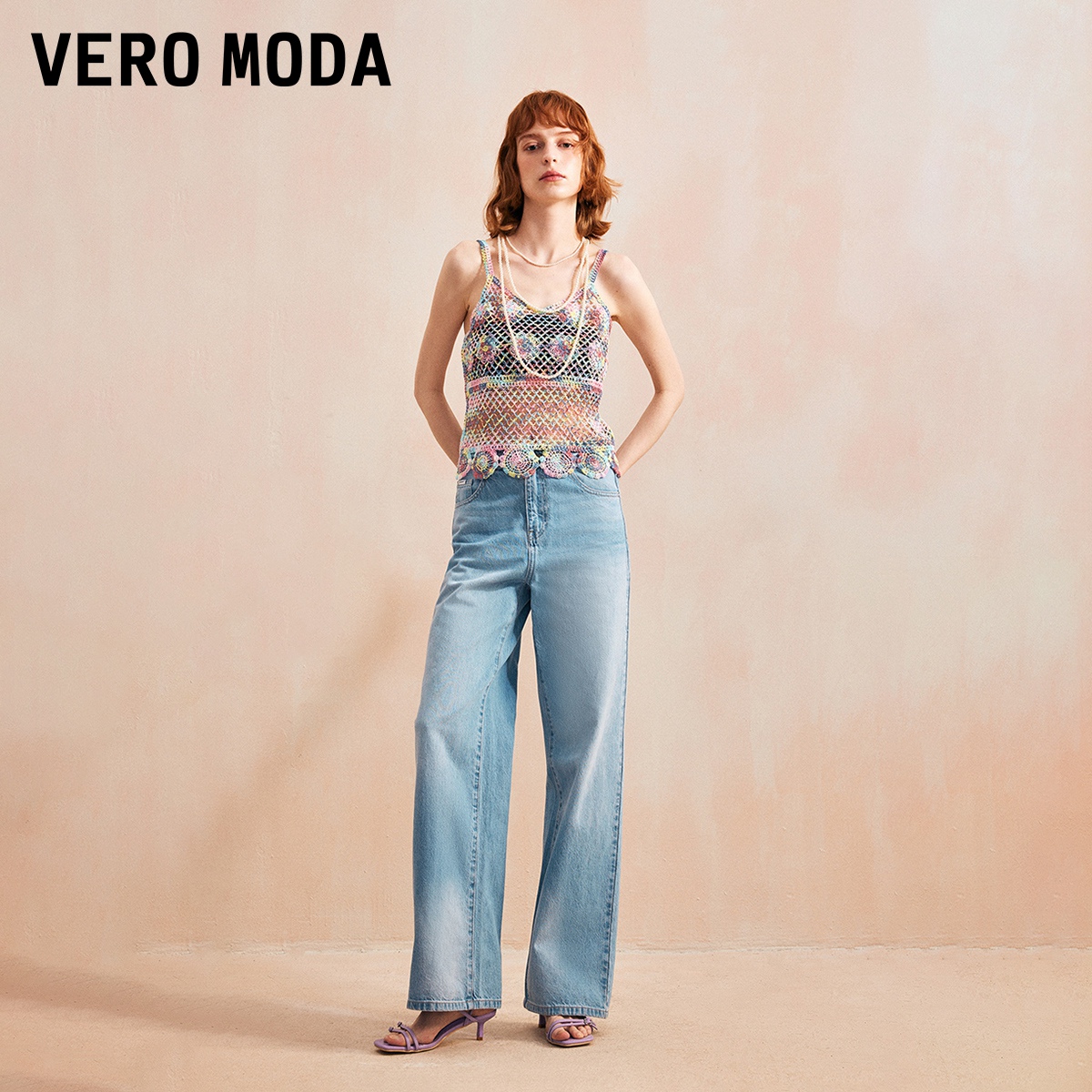 Vero ModaT恤女2024春夏新款背心吊带度假风少女休闲百搭甜辣上衣-图0