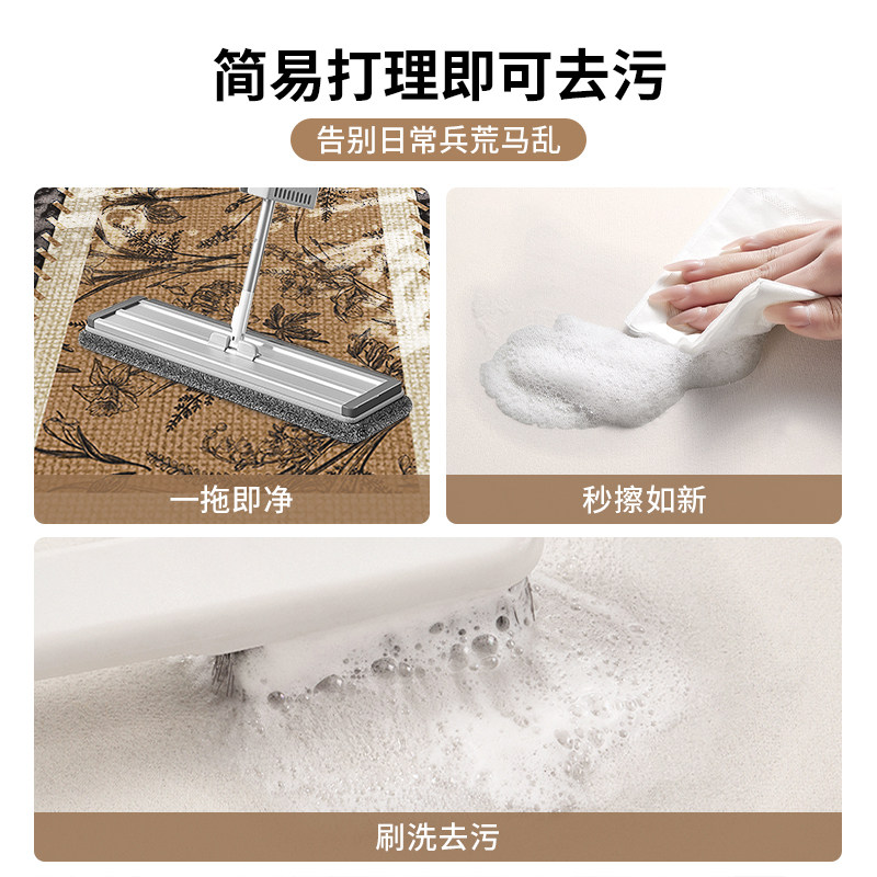 新中式复古风厨房专用地垫家用耐脏防滑防油可擦免洗地毯吸水脚垫,淘宝优惠券,粉丝福利购,淘宝优惠卷