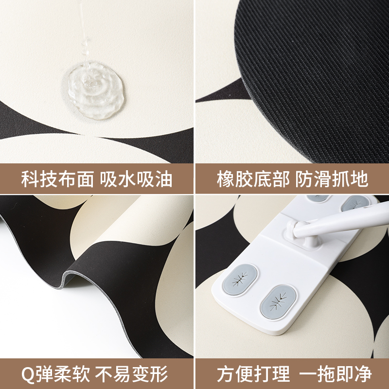 【蜜蜂驚喜社】廚房地墊防滑防油可擦免洗硅藻泥吸水門口耐臟腳墊_慢說家居旗艦店_居家布藝