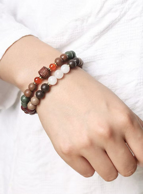 箴言款DIY五行合香珠手链厂家批发规格0.8男女文玩念珠首饰装饰品