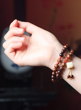 奶酪款DIY黑花梨双圈手链首饰文玩厂家批发规格0.8男女装饰品念珠