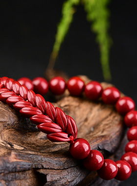 紫金砂朱砂麦穗手链单圈女款气质手链本命年朱砂手串低含量批发