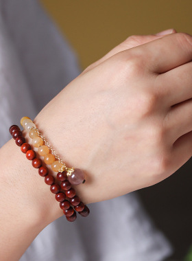 静美款紫檀木DIY手链 首饰厂家批发规格0.6男女文玩装饰念珠装饰