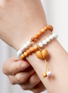 爱心款DIY柏木手链首饰厂家批发规格0.6文艺男女式文玩念珠装饰