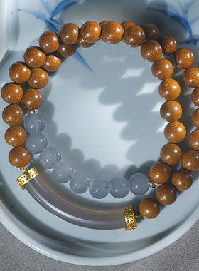 合香珠鹅梨帐中香0.8双圈DIY款手链念珠手串男女款半镯配饰佛珠