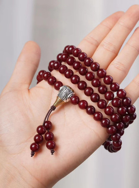 民族风款DIY红菩提手链手链念珠厂批发规格0.8男女简约风装饰装饰
