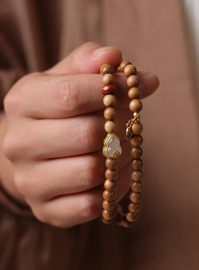 DIY福禄安康款印度老山檀香手链念珠厂家批发规格6MM男女复古文玩