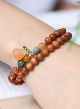 福瓜款柏木DIY手链文玩念珠厂家批发规格0.6男女简约手持装饰首饰