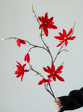 望春玉兰仿真花假花摆设客厅餐桌装饰花束插花摆件