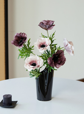 新款仿真银莲花高档室内装饰品