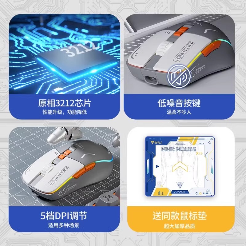 Forerunner G308 wireless bluetooth three-mode mouse mute