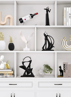 速发抽象艺术室瓷摆件客厅家居饰品电视柜酒柜书架办公陶桌面装饰