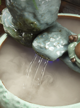 办公室内流水禅意风陶瓷加湿器