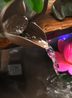 小型招财喷泉新中式风开业流水器