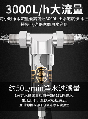 全屋前置过滤器 304不锈钢反冲洗大流量中央净水器自来水家用滤水