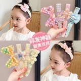 Детская милая челка, повязка на голову, ободок на липучке, аксессуар для волос с бантиком, шпильки для волос