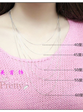 钛钢项链时尚韩版女钛金细款银色