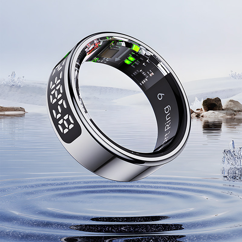 Smart ring Bluetooth blood oxygen heart rate screen display step counting