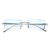 Gopa безрамные очки мужской супер -светлый вырезанный чистый титановые очки Большое лицо изменяет глаза Pingguang Мужчина 9083