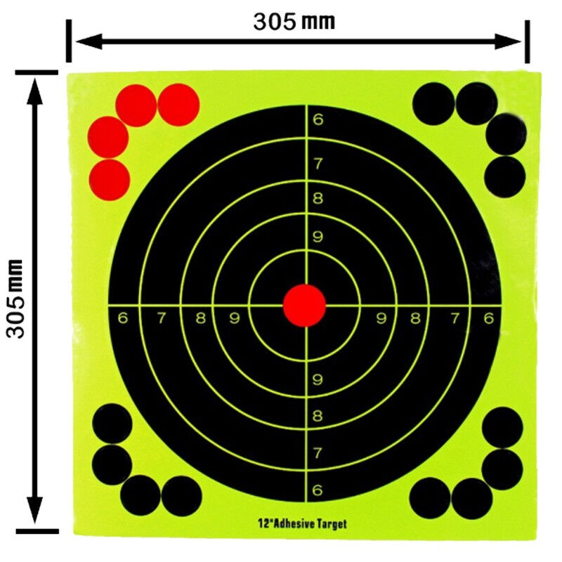 海斯迪克HKLY-15312寸狩猎训练靶纸卡纸荧光不干胶射击枪靶纸飞溅 - 图0