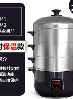 全民电蒸锅不锈钢多功能定时保温