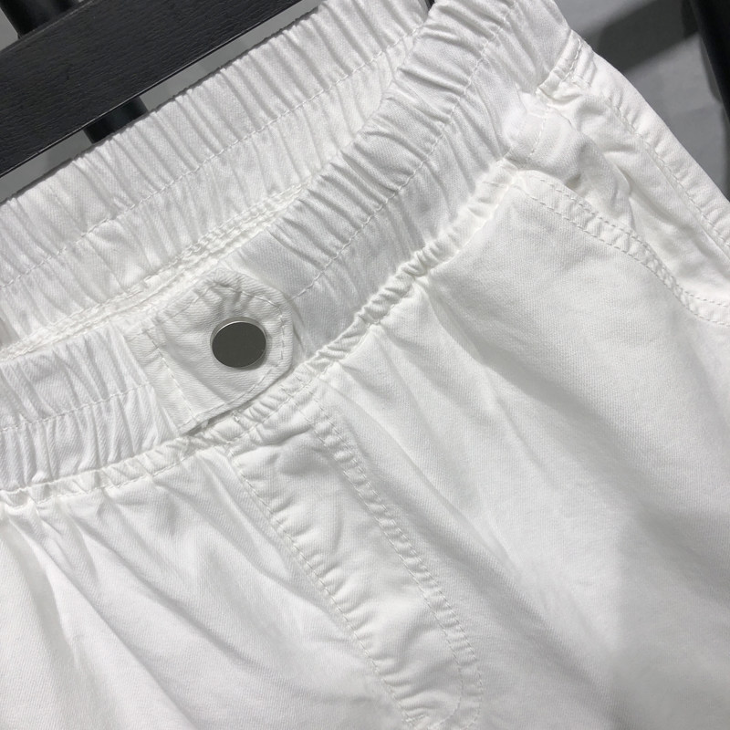 欧货白色牛仔女夏新款宽松阔腿短裤 稻语牛仔裤