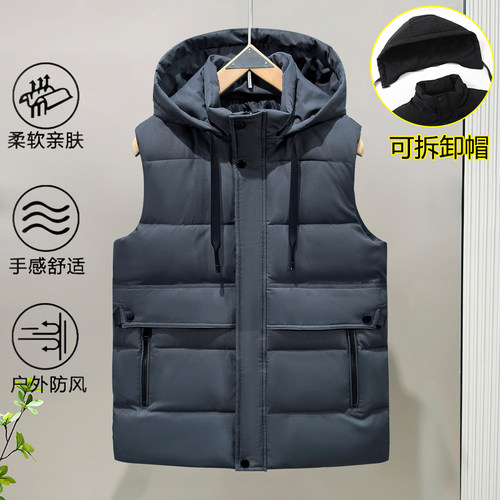 秋冬季13青少年羽绒棉马甲12岁男孩14初中学生马夹背心15大童外套 - 图3