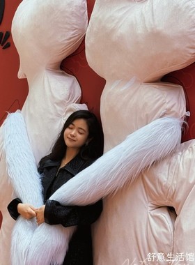 巨型毛绒抱抱墙美陈新福字背景墙