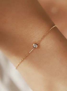 法兰西AG瑷嘉沙璀璨系列小金豆手链金银色气质百搭日常通勤简约