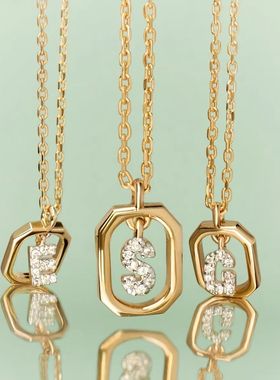 西班牙pd2025春新款纯银奢华锁骨链带坠轻奢字母项链小众浪漫