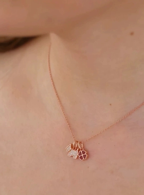 法兰西AGA瑷嘉沙四叶草项链高级感法式优雅锁骨链生日礼物