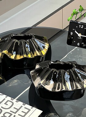 陶瓷可爱包包纸巾盒客厅高级感轻奢抽纸盒创意设计感高档茶几摆件