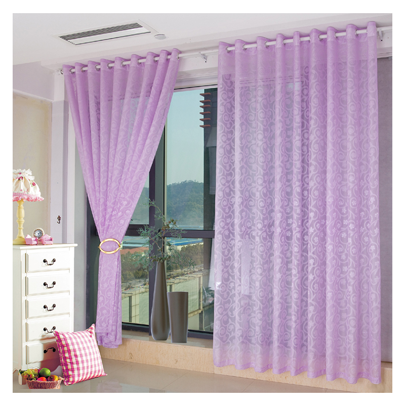 Pastoral translucent floor-to-ceiling gauze curtains living room balcony curtains