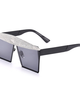 炫彩新款镶钻太阳镜时尚方形墨镜潮流欧美ins大框眼镜sunglasses