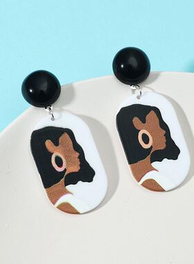 Literary fashion illustration earrings women's accessori