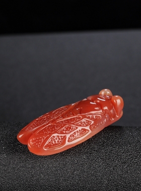 知了红玛瑙金蝉一鸣惊人吊坠包邮