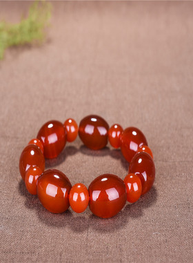 红玛瑙本命年招财保平安手串