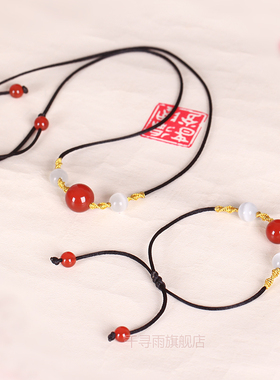 红玛瑙项链女编织手绳