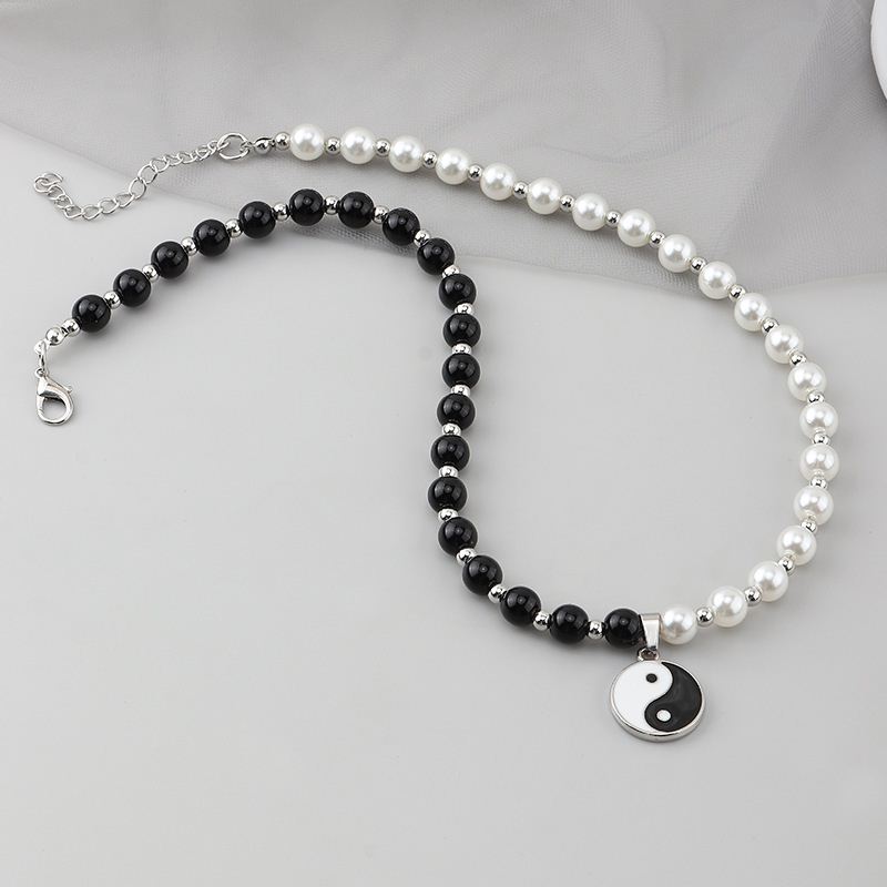 Pendant Pearl Beads Pendant Choker Necklace Punk Chain Unise - 图2