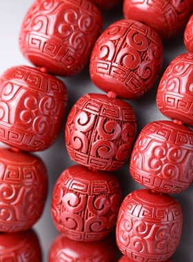 朱砂手链回纹珠手串高含量帝王砂本命年首饰佛珠饰品男女款