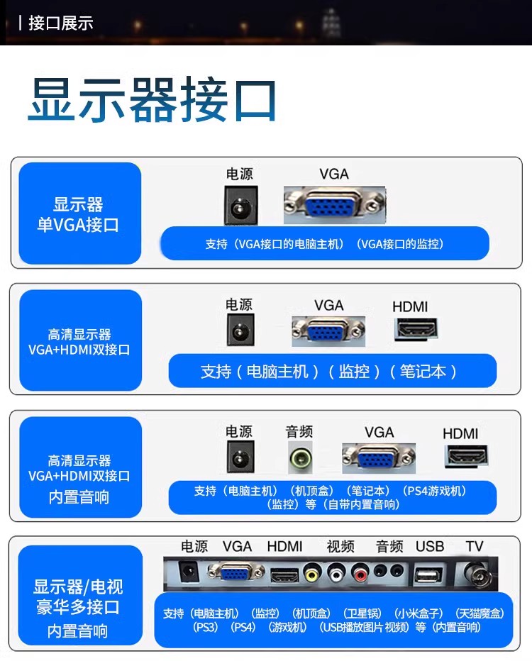 电脑显示器台式24寸2K144HZ曲面27高清监1K办公屏1080P游戏无边框 - 图0